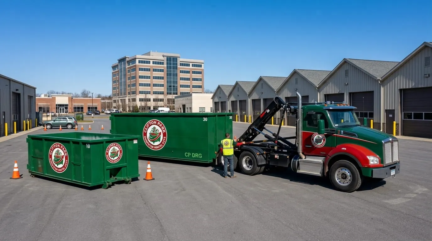 10 yard dumpster used for a small home cleanout in Clifton Park, NY